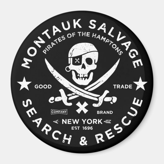 Magnet 2 pouces de Montauk Salvage Co. 1 (Devant)