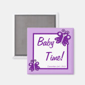 Magnet 2"x2" Favoriser Papillon de printemps viole (Recto/Verso)