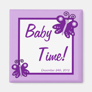 Magnet 2"x2" Favoriser Papillon de printemps viole