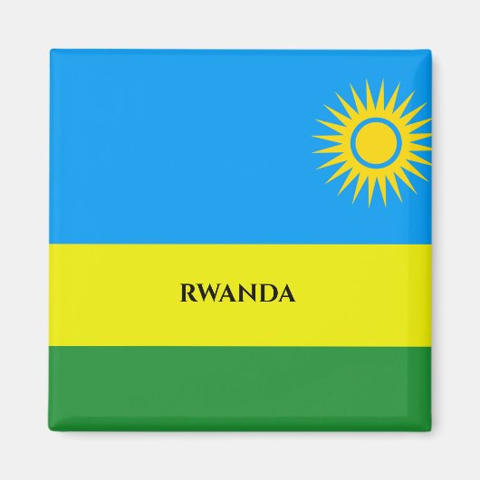 Magnet Afrique du drapeau du Rwanda (Devant)