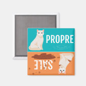 Magnet aimanté pour lave-vaisselle "propre sale" (Recto/Verso)