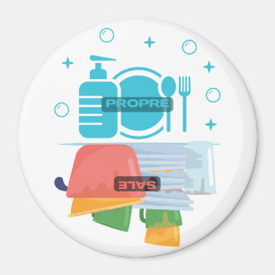 Magnet aimanté pour lave vaisselle "Propre - Vente