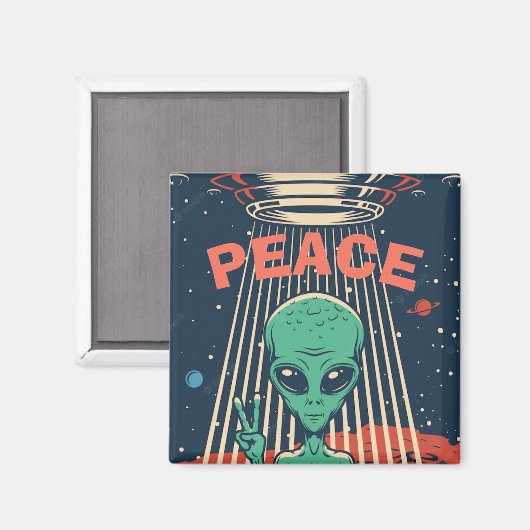 Magnet Alien de paix (Recto/Verso)