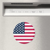 Magnet American Flag Round Magneet (Insitu (Vaatwasser))