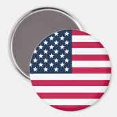 Magnet American Flag Round Magneet (Voorkant / Achterkant)