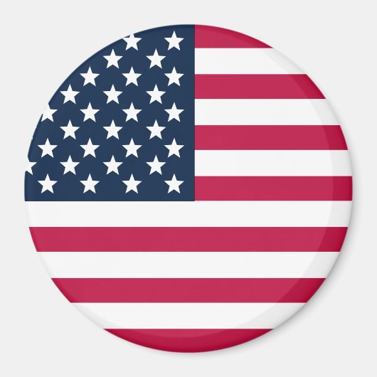 Magnet American Flag Round Magneet (Voorkant)