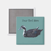 Magnet animal de ferme de canard noir mou (Recto/Verso)