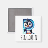 Magnet Animaux Rigolos Lettre P Magneet (Voorkant / Achterkant)