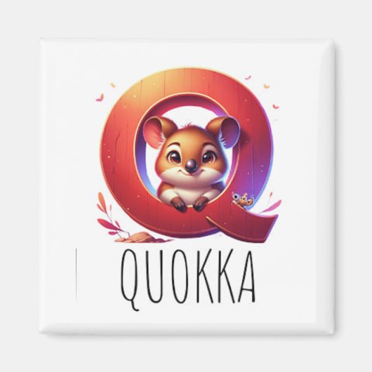 Magnet Animaux Rigolos Lettre Q Magneet (Voorkant)
