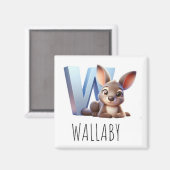 Magnet Animaux Rigolos Lettre W Magneet (Voorkant / Achterkant)