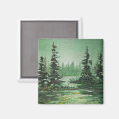 Magnet Ann Hayes Peinture Forêt Verte (Recto/Verso)