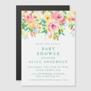  MAGNET  Aquarelle Baby shower Floral Invitation