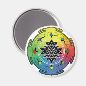Magnet arc-en-ciel de Sri Yantra (Recto/Verso)