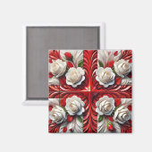 Magnet avec design Rose anglais (Recto/Verso)