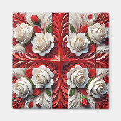 Magnet avec design Rose anglais (Devant)