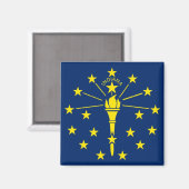 Magnet avec drapeau de l'état de l'Indiana - USA (Recto/Verso)