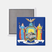 Magnet avec drapeau de l'État de New York - États- (Recto/Verso)