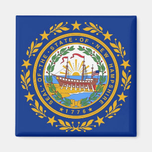Magnet avec drapeau de l'État du New Hampshire - É