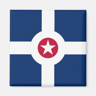 Magnet avec Drapeau d'Indianapolis City, États-Uni