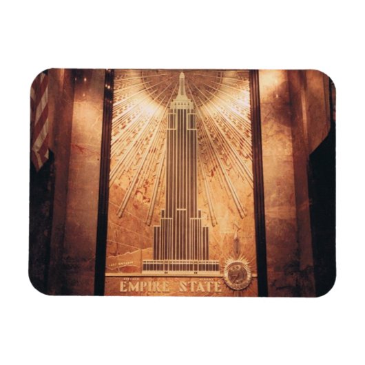 Magnet avec Empire State Building Plaque Photo (Horizontal)