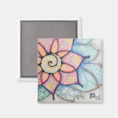 Magnet avec Fleur d'art original (Recto/Verso)