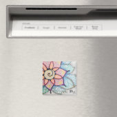 Magnet avec Fleur d'art original (In Situ (Lave-vaisselle))