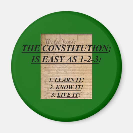 Magnet avec la Constitution est facile comme 1-2-3 (Devant)