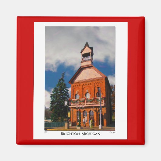 Magnet avec la scène de Brighton Michigan (Devant)