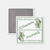 Magnet avec lave-vaisselle sale propre Impression  (Recto/Verso)