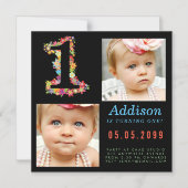 MAGNET Baby 1er anniversaire Carte photo de fête (Recto)