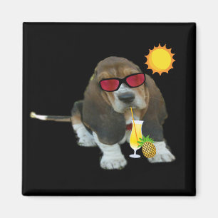 Magnet Baby Basset Hound Summer Time Magneet