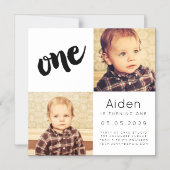 |MAGNET| Baby Boy Girl ONE 1er anniversaire Carte  (Recto)