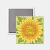 Magnet Be Happy Sunflower (Recto/Verso)