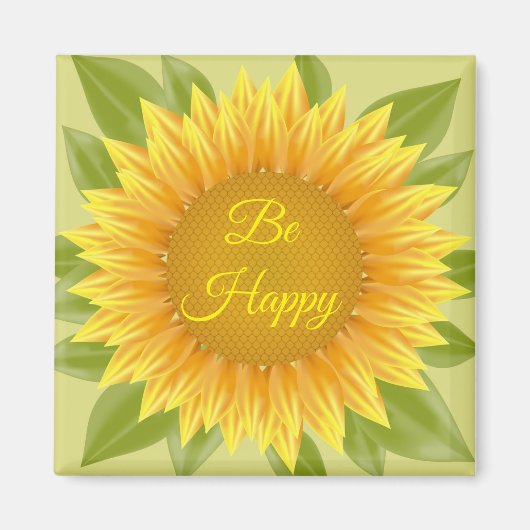Magnet Be Happy Sunflower (Devant)