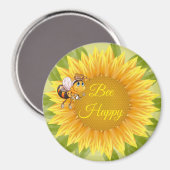 Magnet Bee Happy Bee Sunflower (Recto/Verso)