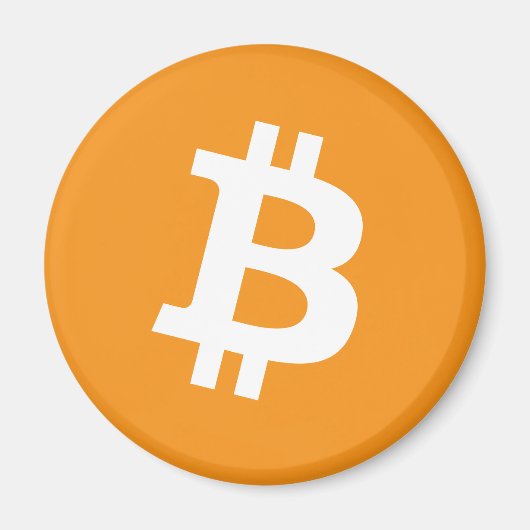 Magnet Bitcoin Oranje Cryptocurrency Magneet (Voorkant)