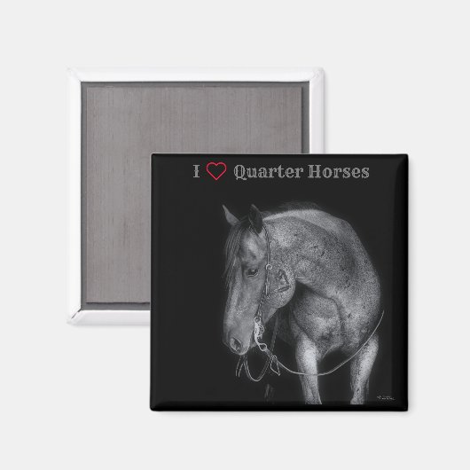 Magnet Black & White Quarter Horse (Recto/Verso)