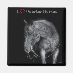 Magnet Black & White Quarter Horse Magneet