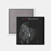 Magnet Black & White Warmblood Magneet (Voorkant / Achterkant)
