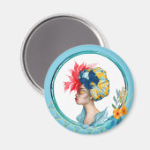 Magnet bleu femme africaine (Recto/Verso)