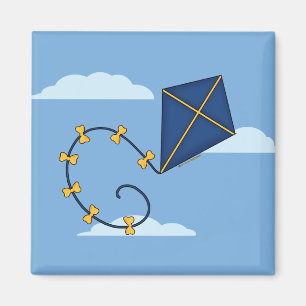 Magnet bleu mignon de cerf-volant