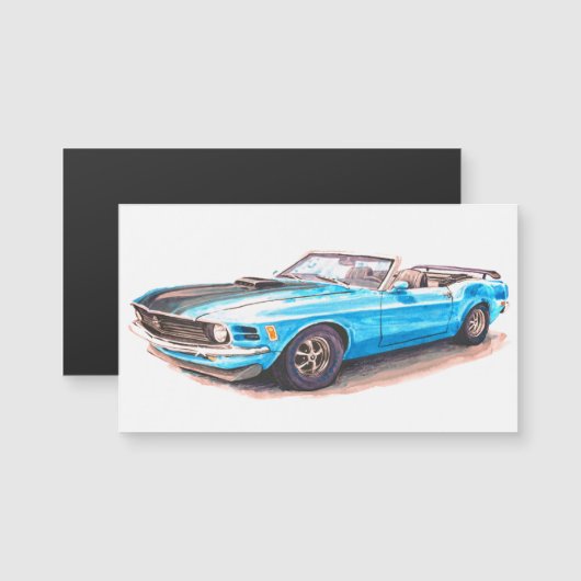 Magnet bleu Mustang 1970 (Devant / Derrière)