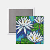 Magnet bleu Nympahaea (Recto/Verso)