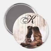 Magnet bottes personnalisées pays rustique ouest w (Recto/Verso)