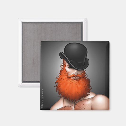 Magnet "Bowler Beard" par Glen Hanson (Recto/Verso)