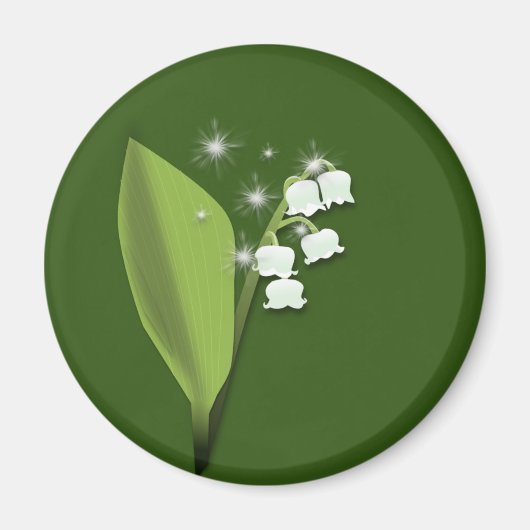 Magnet brin de muguet scintillant (Devant)