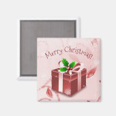 Magnet cadeau de Noël rouge (Recto/Verso)