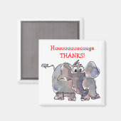 Magnet cadeau Merci Eléphant de dessin animé (Recto/Verso)