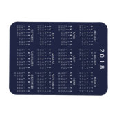 Magnet Calendrier 2018 - gris foncé (Horizontal)