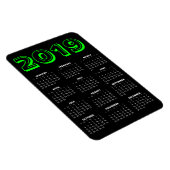 Magnet Calendrier 2019 - Noir et Vert (Côté Droit)